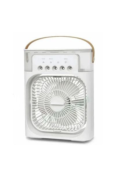 OEM Portable Fan with Humidifier, LED Night Light, USB Powered, White