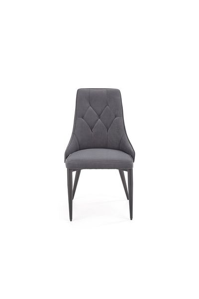 Halmar Iris chair, velvet upholstered, steel frame, 52x57x90x46 cm, gray