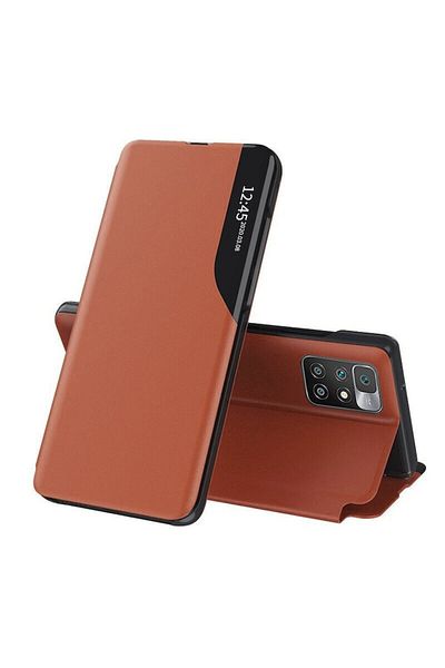 dalip Husa de protectie flip cover compatibila cu Xiaomi Redmi 10 2021/2022, eFold, piele, Portocaliu