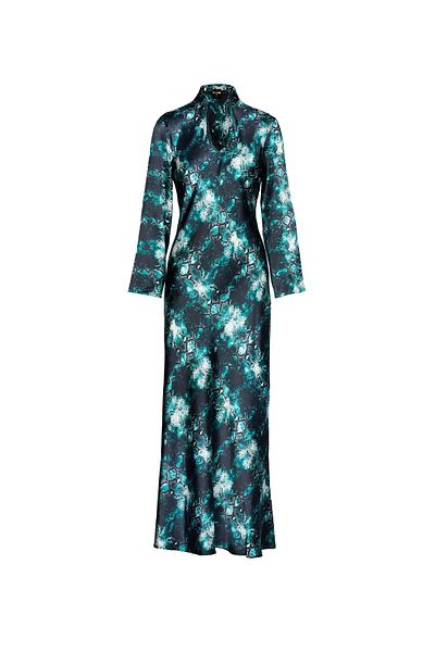 tessitura Emerald Silk Dress