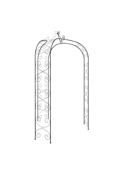 vidaxl Garden Arch Black Ø180x255 cm Steel