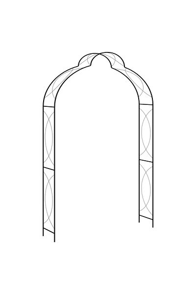 vidaxl Garden Arch Black 150x34x240 cm Iron