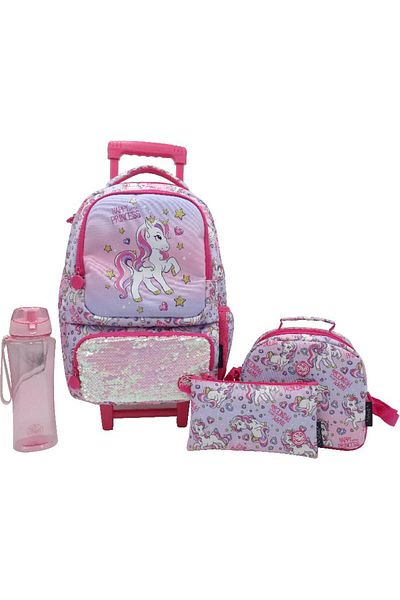Atrium Unicorn 4-in-1 Classic Trolley Bag Set with Accessories – 16 Inch