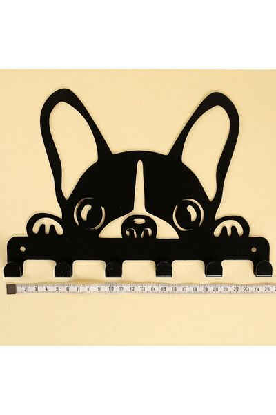 MBB ETİCARET Loren Home Black Metal Dog Keychain