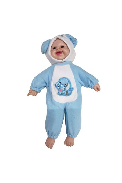 OEM Happy Baby Doll that Prays 'Angel, My Little Angel', 35cm, Light Blue