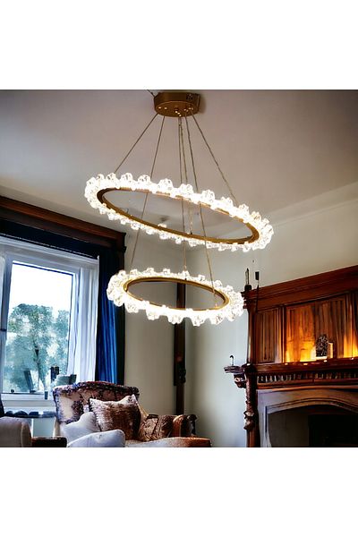 Asateer Modern two-ring chandelier