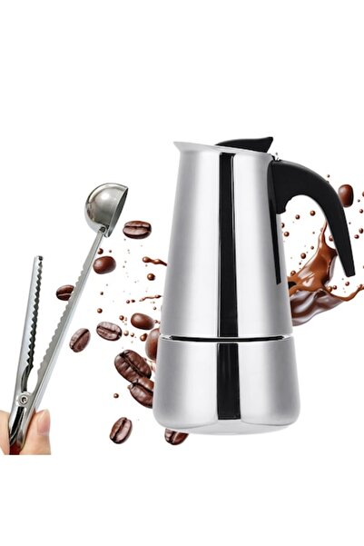 OEM Set Espressor de Cafea pentru aragaz, design italian, Otel inoxidabil, 450ml, pentru 9 cesti, Cafeti