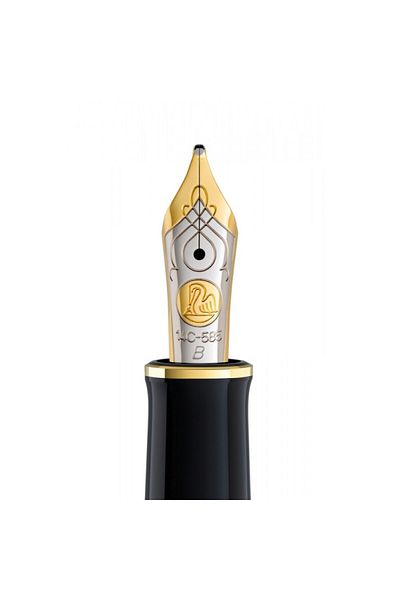 Pelikan Fountain Pen Nib B, Color Bicolor, Material 14K Gold, Rhodium Ornament, Compatible with M600