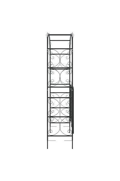 vidaxl Garden Arch with Gate Black 108x45x235 cm Steel