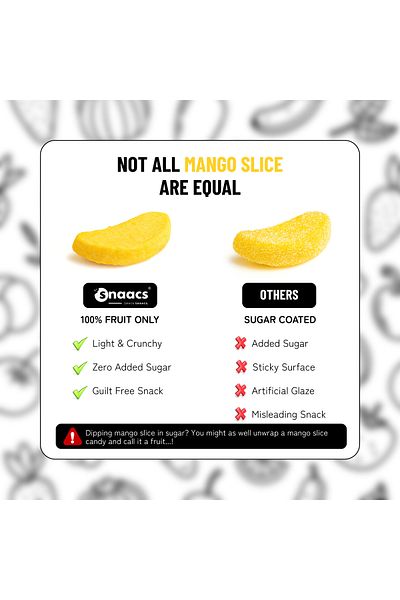 snaacs Freeze-Dried Mango Slices | No Added Sugar | Naturally Sweet & Crispy