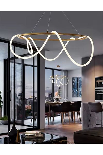 Kanz Modern golden chandelier, 1m diameter