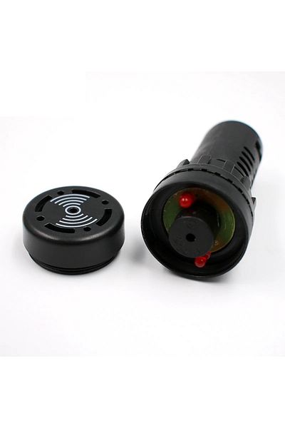 OEM Acoustic signaler, black LED, AD16-22SM, 24V, 22mm