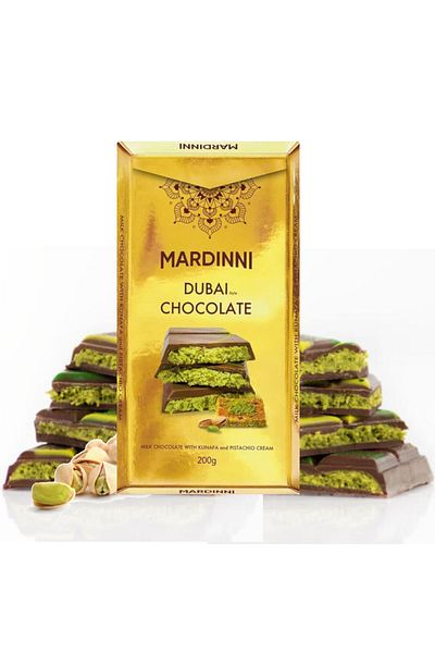 MARDINNI Dubai Milk Chocolate with Pistachio Filling 200g