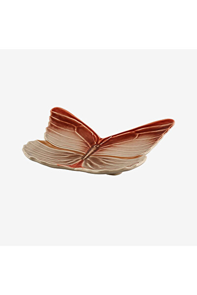 Bordallo Pinheiro Cloudy Butterflies Kırmızı Seramik Servis Tabağı 31 Cm
