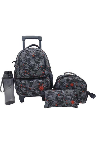 Atrium Camouflage 4-in-1 Value Set Trolley Bag with Accessories – 14 Inch
