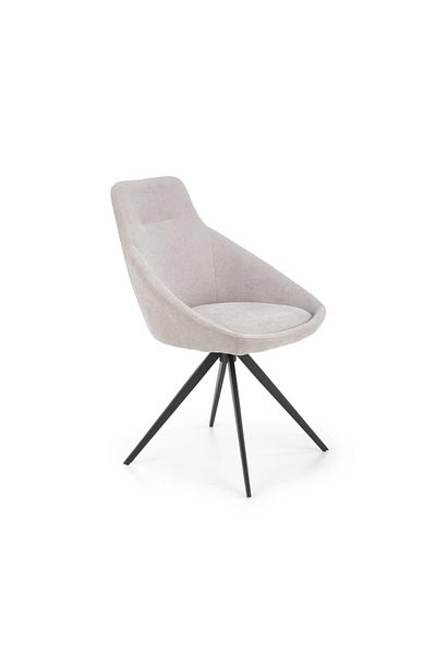 Halmar Genova upholstered chair, gray velvet, living room/dining room, powder-coated steel frame