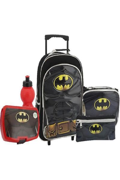 Warner Bros . Batman 5-in-1 Value Set Trolley Bag with Accessory
