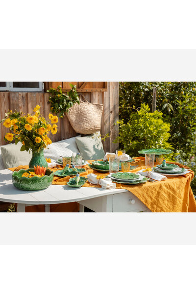 Bordallo Pinheiro Geranium Yeşil Seramik Servis Tabağı 19 Cm