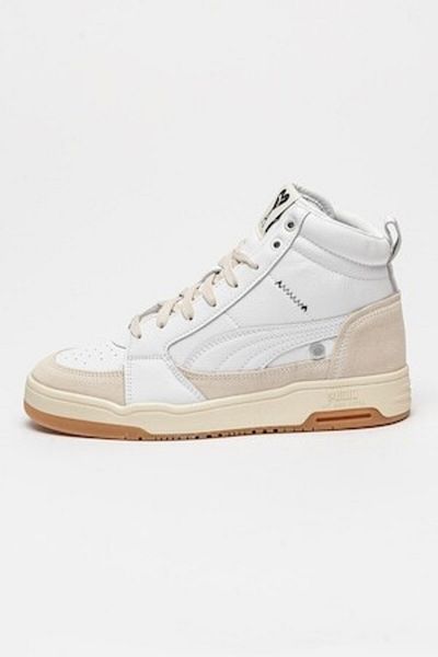 Puma - Mid-cut sports shoes with leather and suede trims Slipstream, White, Beige, 7.5