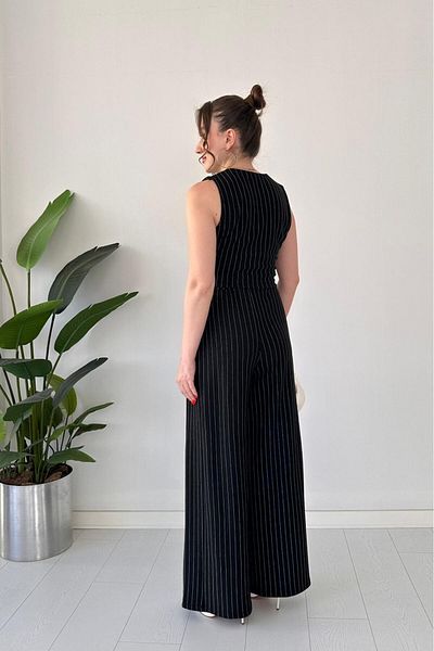 MaziButik Ριγέ Γιλέκο Μαύρο
