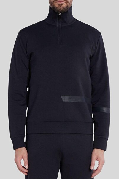 Hugo Boss Boss Regular Fit Dik Yaka Erkek Sweatshirt Mavi 402