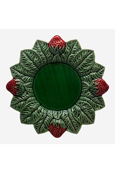Bordallo Pinheiro Strawberries Yeşil Seramik Servis Tabağı 33 Cm