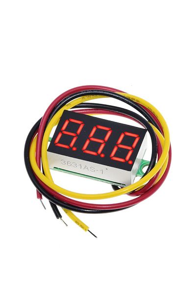 OEM Mini digital voltmeter with red LED display 0.36" with three wires