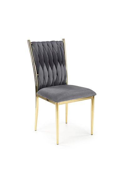 Halmar Amanda dining chair, velvet, gold chrome steel frame, glamour style, 48x55x94x48 cm