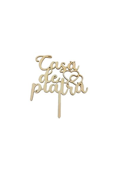 OEM Wooden Topper, 16x13cm, 'Casa de Piatra' message