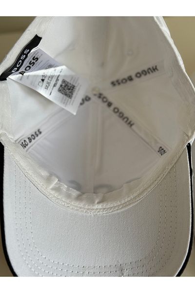 NO BRAND Unisex White Embossed Lettering Detailed Sports Hat