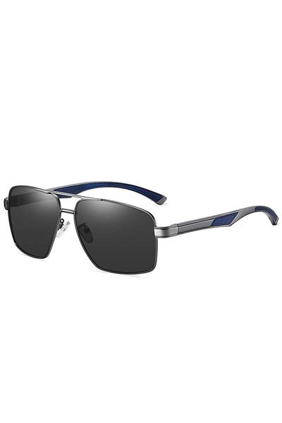 SKYDDAR INNOVATION Men's Sunglasses, Aviator, Polarized, Skyddar LM001, Black;Grey
