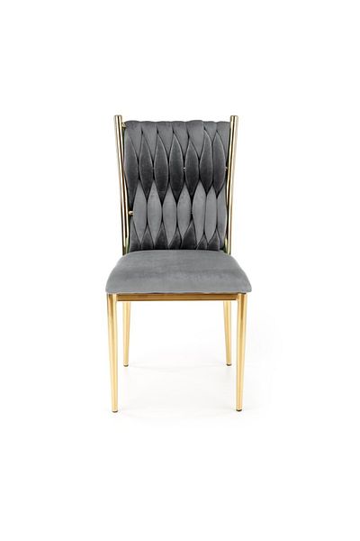 Halmar Amanda dining chair, velvet, gold chrome steel frame, glamour style, 48x55x94x48 cm