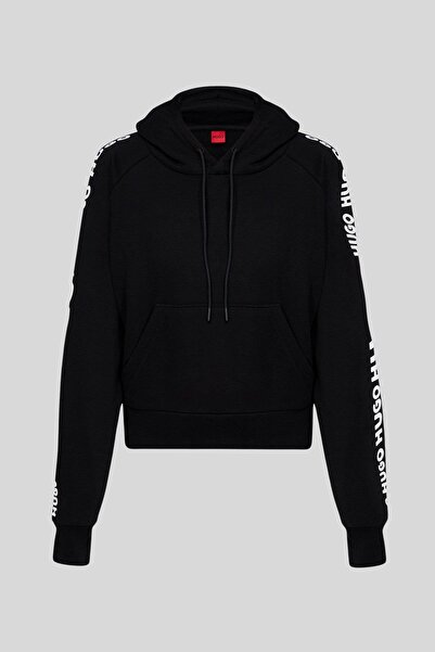 Hugo Boss Regular Fit Kapüşonlu Kadın Sweatshirt Siyah