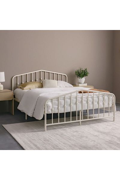 Danube Home Bella Apex 160x200 Metal Queen Bed-White