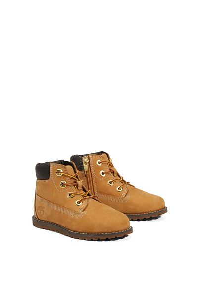 Timberland Pokey Pine Mid Lace up with Zip Boot Kids Beige Boots Tb1A125Q2311