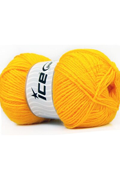 Ice yarns 4x100 جرام. سوبر بيبي، خيوط أكريليك صفراء للشتاء، للأطفال، 100% أكر...