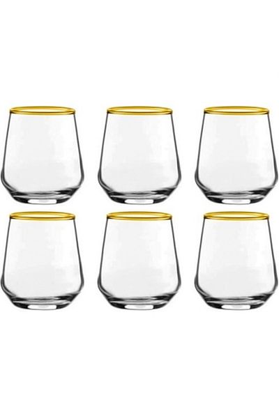 Elista 420202 Allegra Set of 6 Coffee Side Water Glasses Gilded