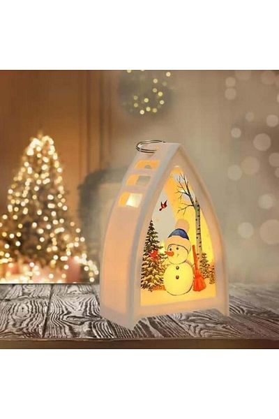 Heimanba Set of three Christmas lanterns, LED, multicolor, 9.5 x 6.3 x 15 cm