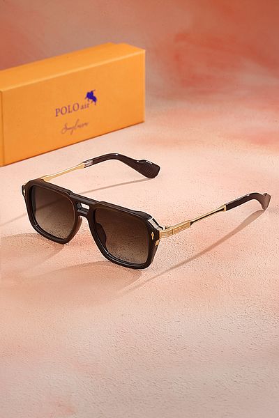Polo Air Men's Sunglasses with Uv400 Protection Brown Gold Color Plg-2101C3