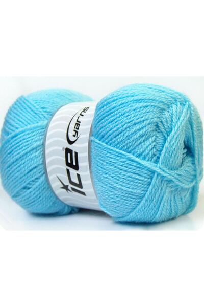 Ice yarns 4x100 جرام. سوبر بيبي بيبي أكريليك أزرق شتوي، بيبي، 100% أكريليك