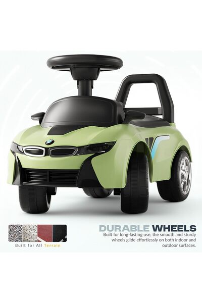 rexa سيارة دفع للأطفال - سيارة للأطفال الصغار مزودة ببوق ومساحة تخزين ومسند ظهر مرتفع