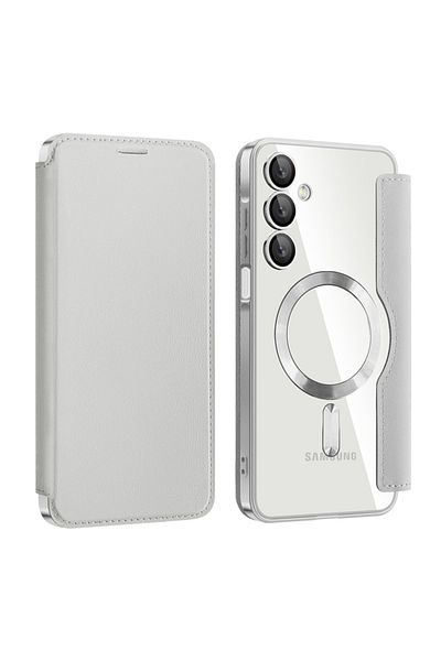 SKYDDAR INNOVATION Case for Samsung Galaxy A16 4G 5G, SmartMag Book, Magsafe, RFiD, Card Holder, sticker set, Gray