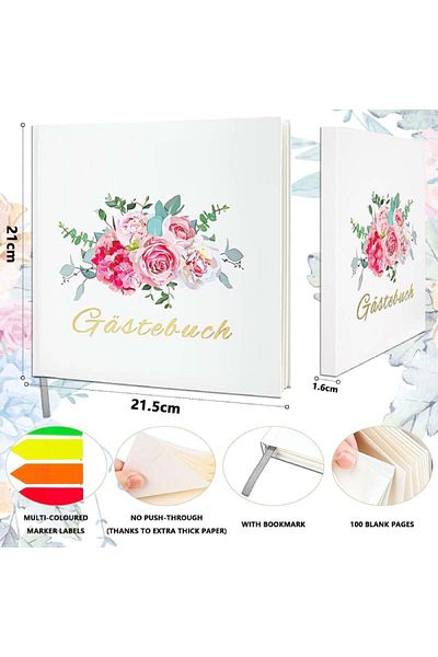 TAOPE Set of guest book and 4 sheets of stickers for wedding Taope, paper, multicolor