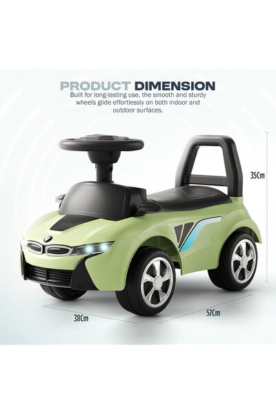 rexa سيارة دفع للأطفال - سيارة للأطفال الصغار مزودة ببوق ومساحة تخزين ومسند ظهر مرتفع