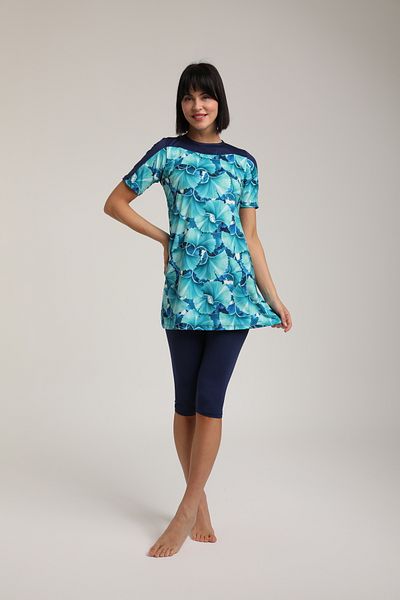 Chelly Short Sleeve Semi Covered Hijab Swimsuit