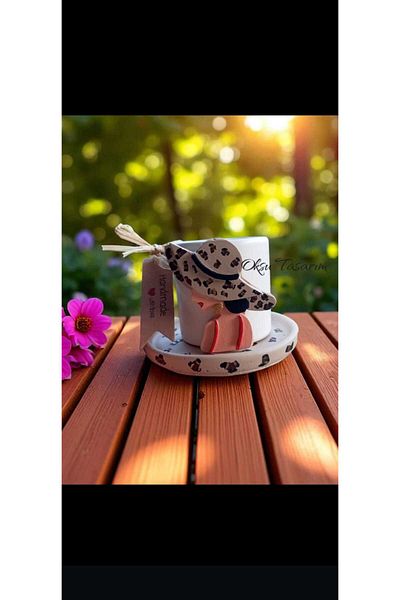 oksukokulutaş Turkish Coffee Cup with Leopard Print