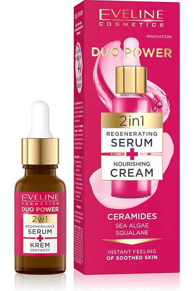 Eveline Cosmetics Duo Powder Serum + Nourishing Skin Cream 18 ml, Multiple