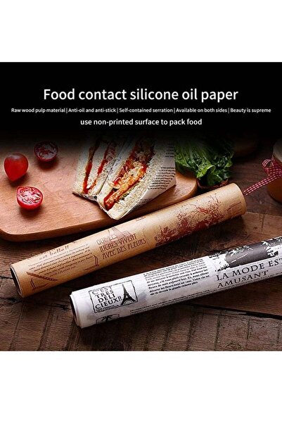 Yelajoy Non-Stick Baking Paper Roll, Waterproof Greaseproof, For Cooking, Grilling, and Air Fryer (Brown)