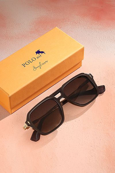 Polo Air Men's Sunglasses with Uv400 Protection Brown Gold Color Plg-2101C3