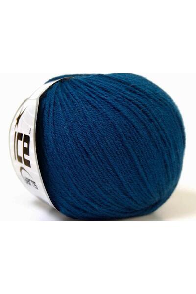 Ice yarns 6×50 جرام. أكريليك بيبي ميرينو، صوف ميرينو أزرق داكن، شتوي، أطفال، صوف
